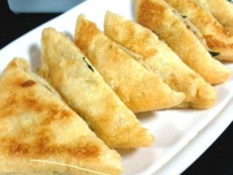 カリッとおいしい♪油揚げのツナマヨ大葉詰め